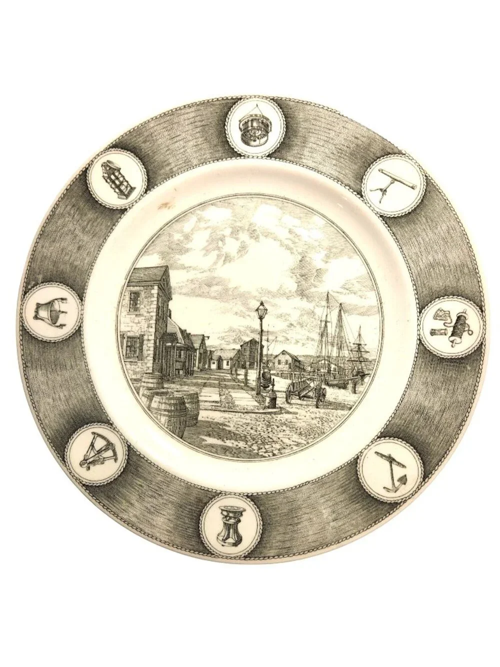 Wedgwood Plate Seaport Street Mystic 10.5